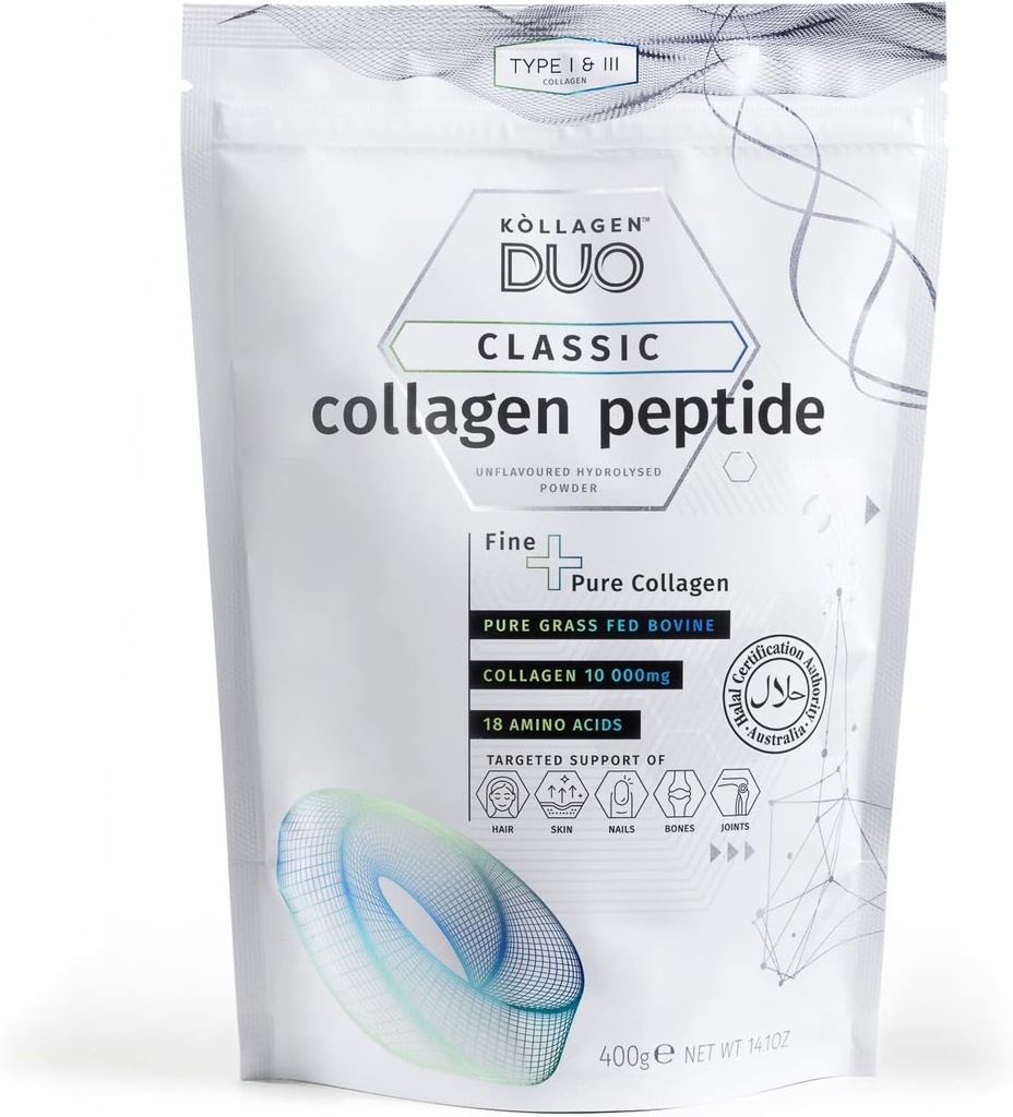 Premium Halal Collagen Protein Powder - Un-Flavored Protein Source Type I & III with 18 Amino Acids, Glycine Boost, for Skin Hair Nails - Collagen Supplement