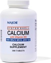 Major Oyster Shell Calcium with Vitamin D3 500 mg / 5 mcg (200 IU) - Καθημερινή Συμπλήρωμα ασβεστίου - 300 δισκία (1 Συσκευασία)