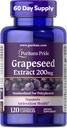 Puritan's Pride Grapeseed Extract 200mg, Συμπλήρωμα διατροφής για την υποστήριξη της αντιοξειδωτικής και καρδιακής υγείας, 2 μήνες προσφοράς, 120 κάψουλες ταχείας απελευθέρωσης