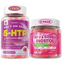 LILICARE Bundle: 5HTP Gummies with Magnesium Glycinate - Melatonin Free Sleep Gummies for Adults & Kids 8+ & Inositol Gummies Ideal 40:1 Ratio Myo & D-Chiro Inositol Συμπλήρωμα