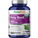 NusaPure USDA Organic Holy Basil Capses 20:1 Extract, 350 mg Ισοδύναμο με 7.000 mg 