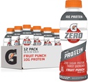 Gatorade Zero με πρωτεΐνη, 10g Whey Protein Isolate, Zero Sugar, Ηλεκτρολύτες, Punch φρούτων, 16.9 Fl Oz, 12 Pack