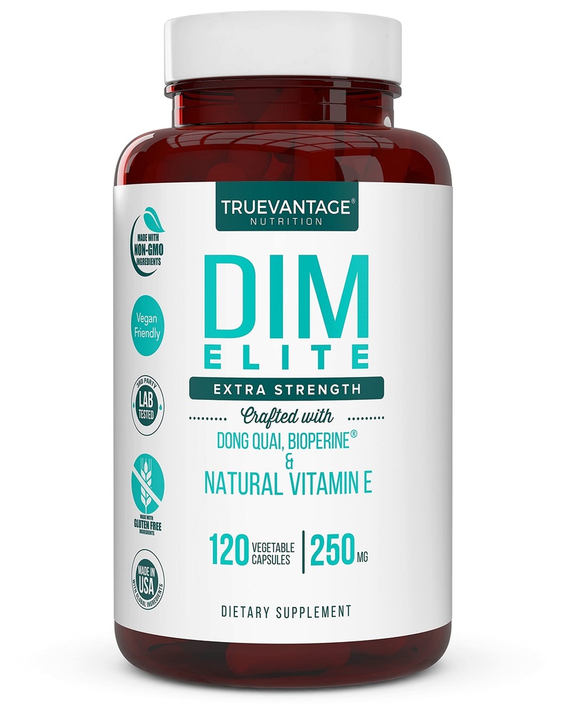 DIM Supplement 250mg (Diindolylmethane)-Plus Dong Quai, Φυσική βιταμίνη Ε & BioPerine - Υποστηρίζει την εμμηνόπαυση Ανακούφιση & Ορμονική Ακμή -Hormone Balance Support for Women and Men-Veggie Caps