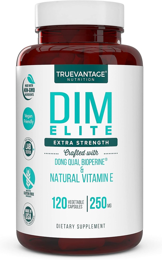 DIM Supplement 250mg (Diindolylmethane)-Plus Dong Quai, Φυσική βιταμίνη Ε & BioPerine - Υποστηρίζει την εμμηνόπαυση Ανακούφιση & Ορμονική Ακμή -Hormone Balance Support for Women and Men-Veggie Caps