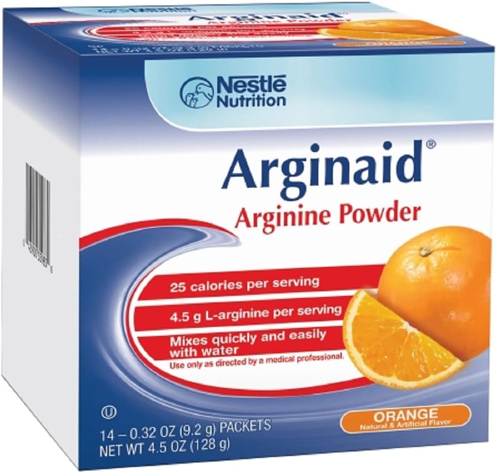 Arginine συμπλήρωμα Arginaid; Πορτοκαλί .32 oz Ατομική σκόνη συσκευασίας (BX από 14)