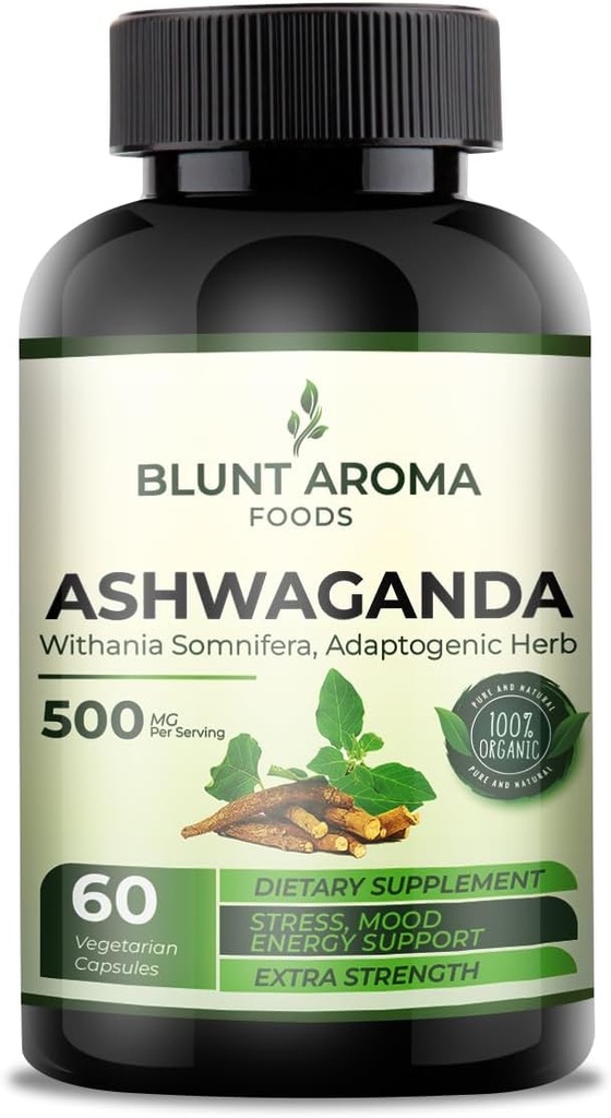 Ashwagandha Extract Capsule - Μεγάλη δύναμη 5200mg σκόνης. Αναμιγνύεται ρίζα τζίντζερ, κουρκουμίνη κουρκουμίνη, ρίζα Alkanet και μαύρο πιπέρι - 60 κάψουλες - 2 μήνες προσφοράς