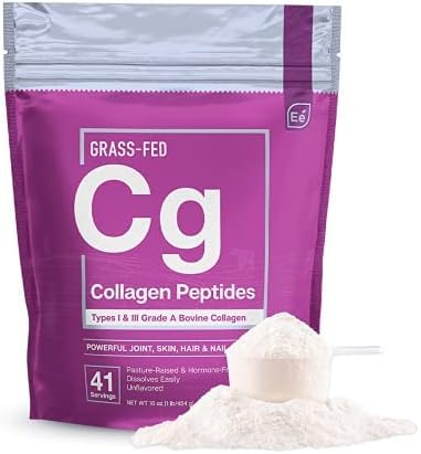Ουσιώδη στοιχεία Υδρολυμένο κολλαγόνο Peptides Σκόνη για άνδρες & γυναίκες - Κοινές, δέρμα, μαλλιά & νύχια Υποστήριξη - 15 γραμμάρια τύπου I & III Grass-Fed Bovine Collagen - 30 Υπηρεσίες
