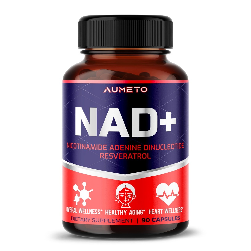 NAD+ 350mg with Trans-Resveratrol, Quercetin & Rhodiola – Cellular Energy, Healthy Aging & Heart Wellness – 90 Capsules – Non-GMO