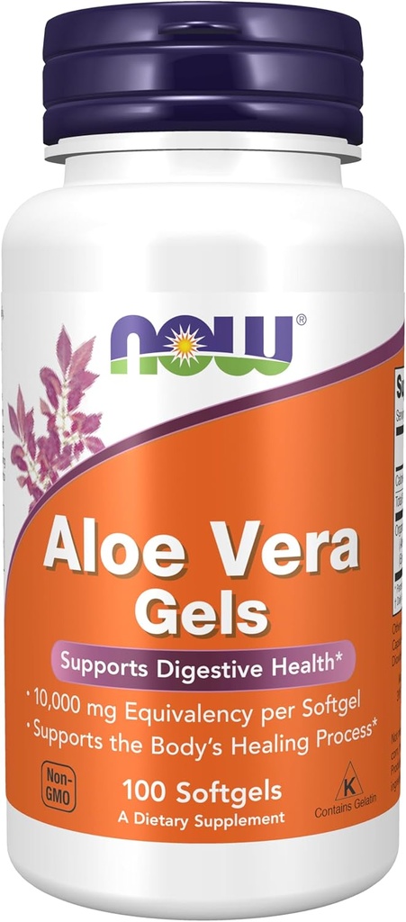 NOW Aloe Vera Gels, 10000mg, 100 Softgels (πακέτο των 3)