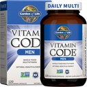 Garden of Life Vitamin Code Whole Food Multivitamin for Men - 120 Capsules, Vitamins for Men, Fruit & Veggie Blend and Probiotics for Energy, Heart, Prostate Health, Vegetarian Mens Multivitamins
