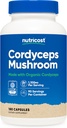 Nutricost Cordyceps Mushroom Caps 1100mg, 90 Serv - CCOF Certified Made with Organic, Gluten Free, 550mg ανά κάψουλα (180 Κάψουλες)