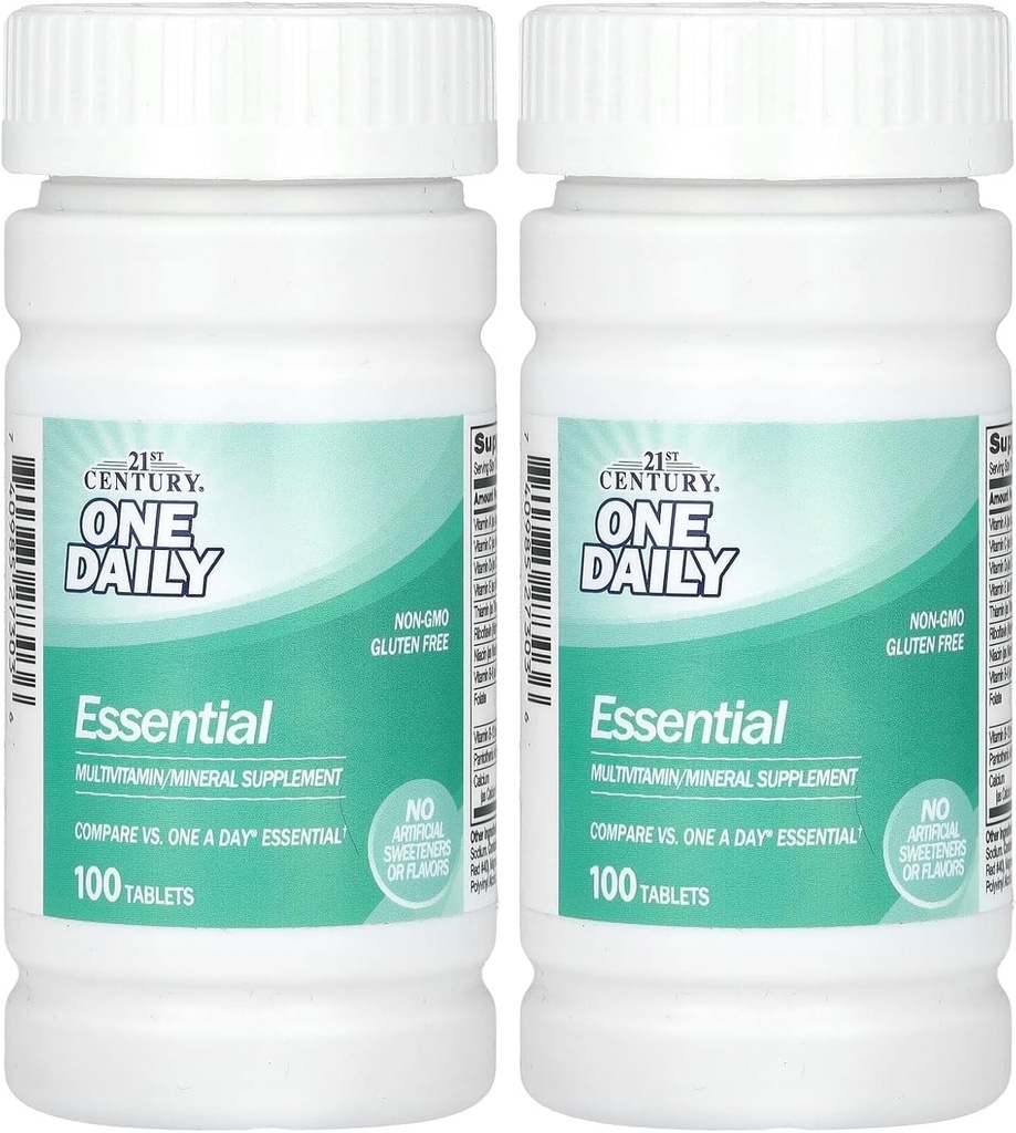 21st Century One Daily Essential Tablets, 100 Count (Pack of 2)