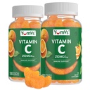 YumVs Vitamin C Gummies for Adults - 250 mg Orange Flavored Vitamin C Gummy - Βιταμίνη C Chewable Ανοσοποιήσιμες Gummies for Adults - Συμπλήρωμα Ανοσολογικής Υποστήριξης - Kosher, Hanal, Χωρίς Γλουτένη (200 Count), 2 Pack