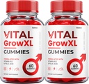 (2 Pack) Vital Grow XL Gummies - Επίσημη Φόρμουλα - Vial Grow XL Advanced Strength Formula, Vital Grow XL Reviews, Συνολική Υποστήριξη Υγείας 1000mg Μέγιστο συμπλήρωμα ευεξίας αντοχής (120 Gummies)