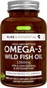 Igennus Ultra Pure Omega 3 Trigeride rTG Wild Fish Oil 1360mg, IFOS Certified, EPA DHA 1000mg Plus Ασταξανθίνη, μη-GMO, για άνδρες & γυναίκες, 180 Softgels