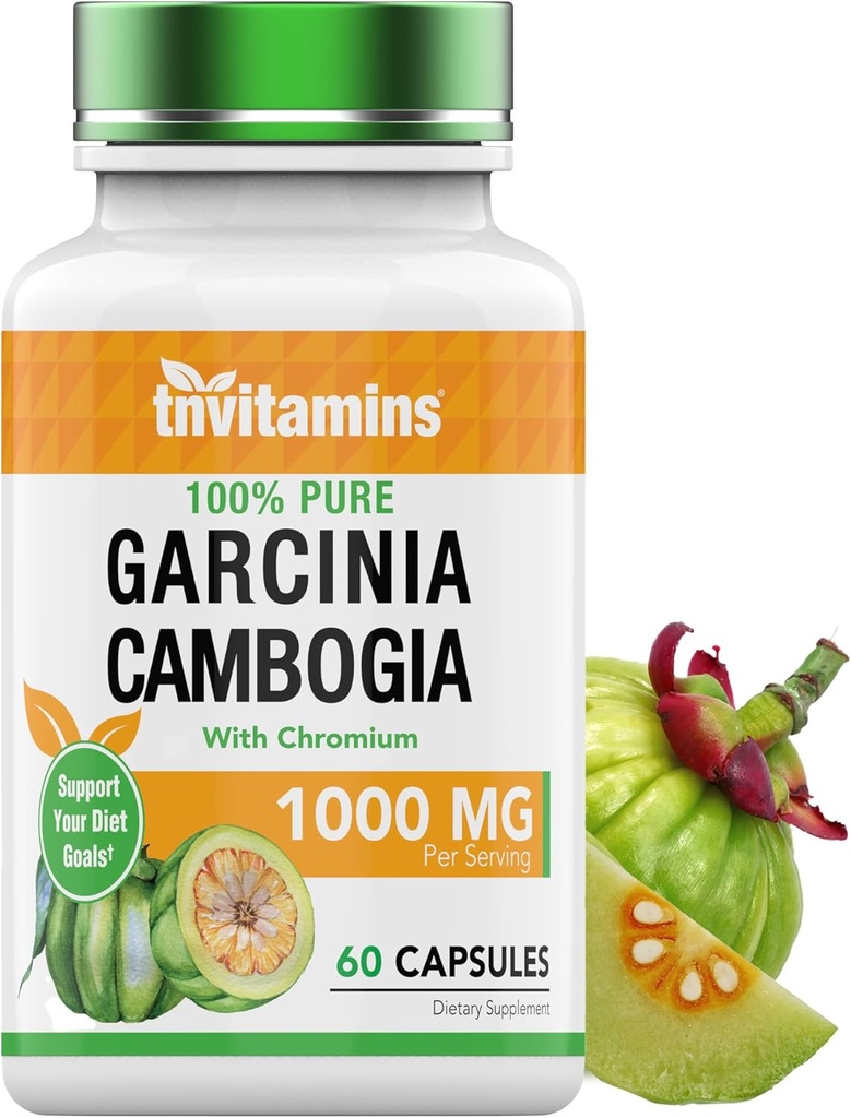 tnvitamins Garcinia Cambogia Extract Κάψουλες (1000 MG x 60 χάπια) με χάπια απώλειας βάρους για γυναίκες και άνδρες* 