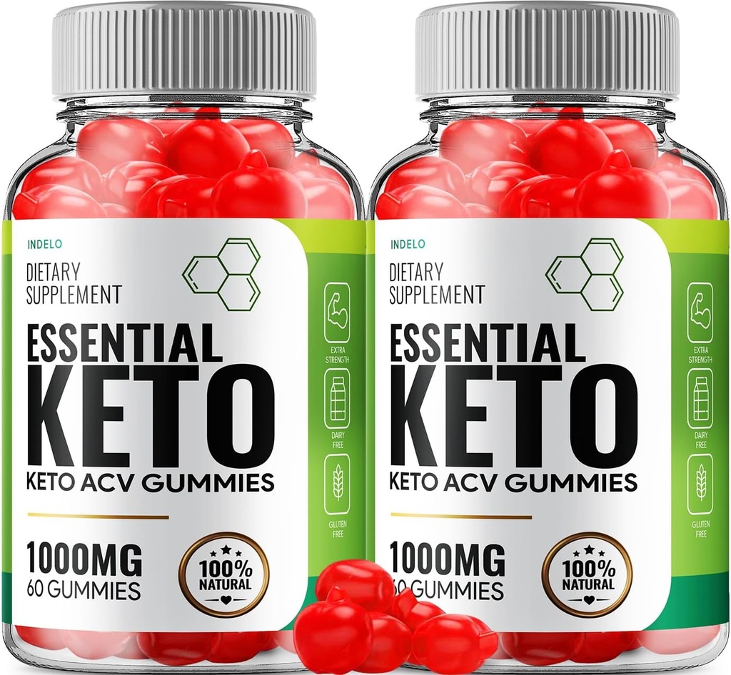 (2 Pack) Essential Keto ACV Gummies - Advanced Formula Essential Keto + ACV Weight Management Gummies Apple Cider Vinegar Keto Essential Dietary Supplement Κριτικές Βιταμίνη B12 B6 (120 Gummies)