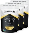 Terrasoul Superfoods Premium Nutritional Yeast Flakes, 3 Lbs (Pack of 3), Fortified, Savory Superfood for Vegan Cheese, Seasoning, and Plant-Based Protein Boost