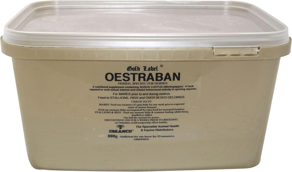 Gold Label Oestraban, Horse Supplement, Maintains Hormone Balance, 800 Gm