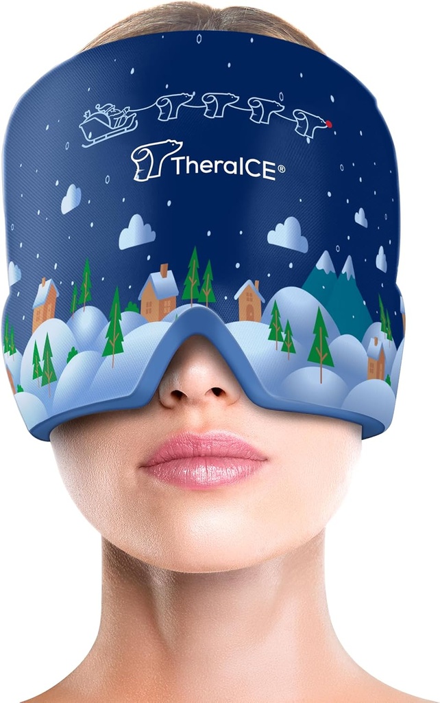 TheraICE Καπάκι ανακούφισης ημικρανίας, Ψύξη Gel Καπέλο, Καταπραϋντικό Πονοκέφαλο Πακέτο πάγου Προϊόντα μάσκας, πρόσωπο κρύο συμπίεσης κεφάλι Τύλιγμα για ένταση & άγχος