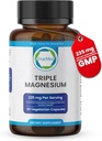 Triple Magnesium Supplement, 235mg, Dimagnesium Malate, Κιτρικό, Χηλικό Λυσιακό, 60 κάψουλες, Υποστηρίζει τον ύπνο, τη μυϊκή χαλάρωση, την υγεία των οστών και της καρδιάς, την ενέργεια και τη λειτουργία των νεύρων, USA Made