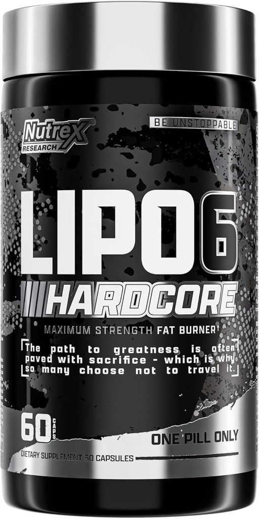 Nutrex έρευνα Lipo-6 Hardcore συμπλήρωμα, υποστηρίζει Μεταβολισμός & Ενέργεια, διαιτητικές κάψουλες – 60 κόμης