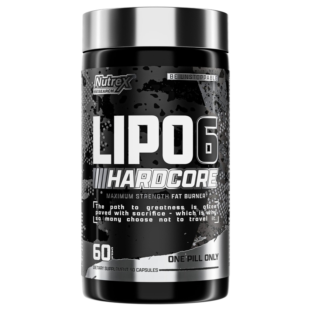 Nutrex έρευνα Lipo-6 Hardcore συμπλήρωμα, υποστηρίζει Μεταβολισμός & Ενέργεια, διαιτητικές κάψουλες – 60 κόμης