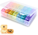 2-Times a Day Pill Organizer – Μεγάλη 7-Day Pill περίπτωση – Υλικό βαθμού τροφίμων – Υψηλή ένταση, Removable, Travel-Friendly Design – Τέλειος κάτοχος χάπι για συμπληρώματα, βιταμίνες, και φάρμακα