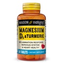MASON ΦΥΣΙΚΟ Μαγνήσιο & Βιταμίνη D3 με Turmeric, 60 Day Supply Συμπλήρωμα Διατροφής με 500 mg Μαγνήσιο, 3000 IU Βιταμίνη D3, και 150 mg Turmeric