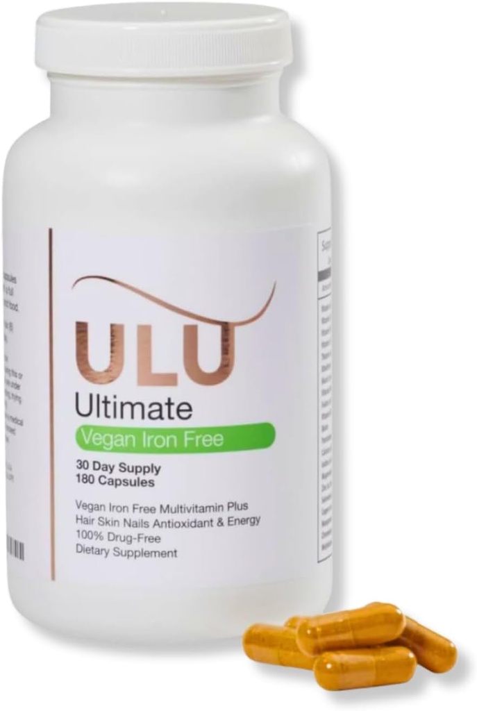 Ultimate Multivitamin: Vegan, Iron Free, Προωθεί ισχυρότερη μαλλιά, δέρμα, & νύχια και βελτιώνει την αντιοξειδωτική & ενέργεια με καλύτερο ύπνο & λιγότερο άγχος - 180 κάψουλες (30-Ημέρα εφοδιασμού)