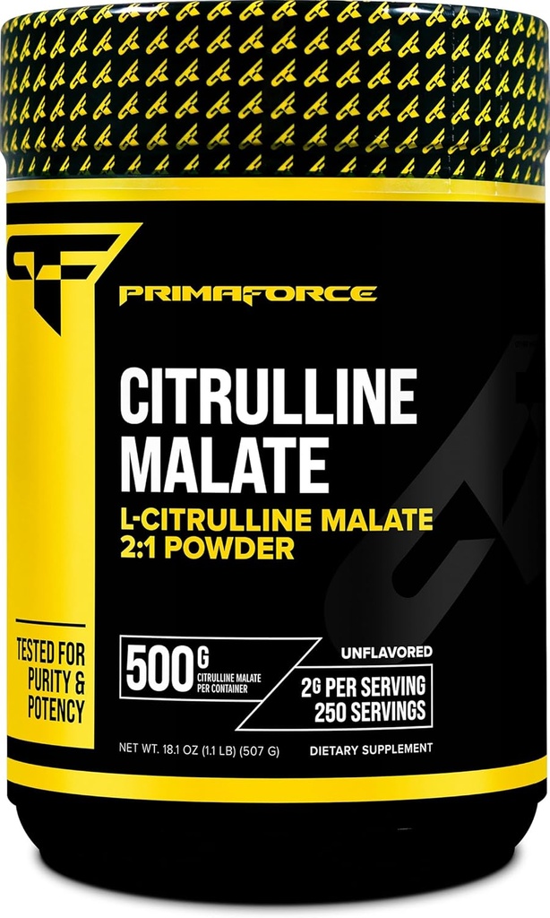 PrimaForce L-Citrulline Malate Powder, Unflavored, 500 Grams - Vegan, Non-GMO