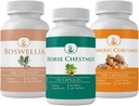 PURE Αρχική ΣΥΣΤΑΤΙΚΑ Κάστανο, Boswellia, και Turmeric Capulse Bundle, 100 κάψουλες κάθε μία, πάντα καθαρή, χωρίς πρόσθετα ή πληρωτικά
