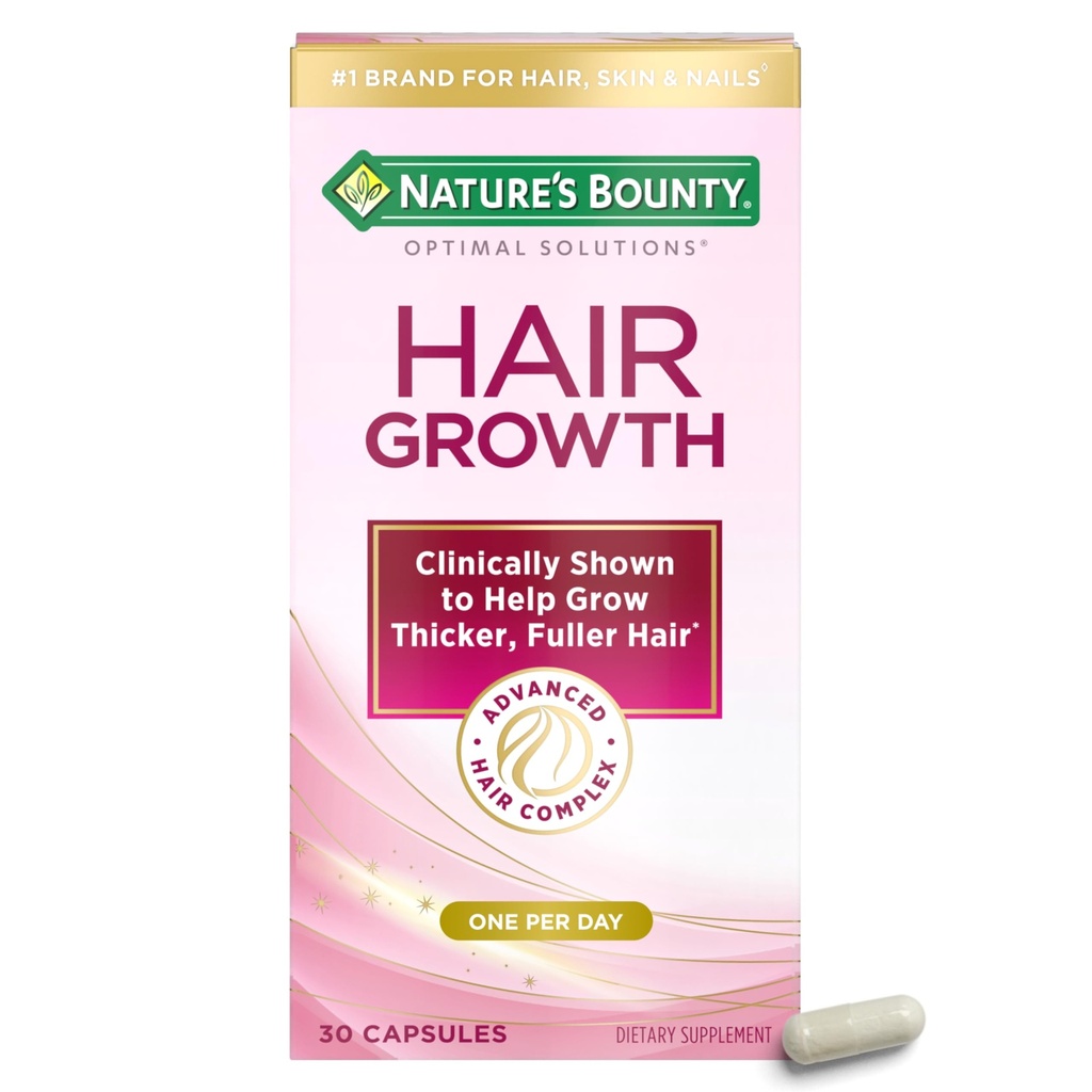 Nature's Bounty Optimal Solutions Συμπλήρωμα για την ανάπτυξη των μαλλιών με Biotin, Βιταμίνες για την ανάπτυξη των μαλλιών με Biotin Silicon & Arginine, 1 ανά ημέρα, 30 κάψουλες, ένα μήνα προσφοράς