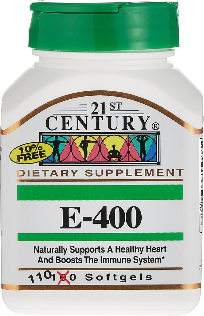 21ος αιώνας Βιταμίνη Ε 400iu, 110 Softgels