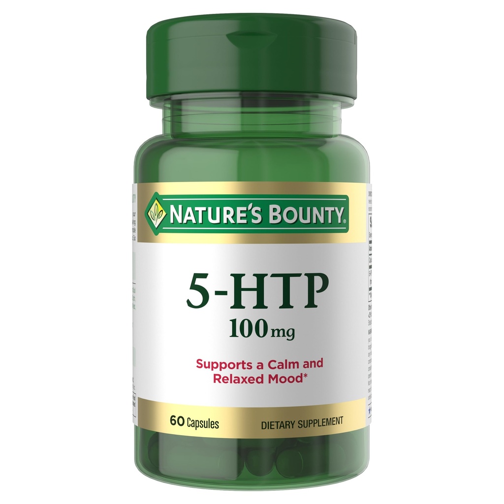 Nature's Bounty 5-HTP Pills and Dietary Supplement, Supports a Calm and Relaxed Mood, 100mg, 60 Capsules