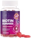 Βιταμίνες μαλλιών Gummy με Biotin 5000 mcg - Hair Growth Support with Vitamins E & C for Thicker, Stronger & Beautiful Hair Skin and Nails Vitamin for Women, Non-GMO, Gluten Free - 60 Gummies