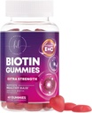 Βιταμίνες μαλλιών Gummy με Biotin 5000 mcg - Hair Growth Support with Vitamins E & C for Thicker, Stronger & Beautiful Hair Skin and Nails Vitamin for Women, Non-GMO, Gluten Free - 60 Gummies