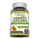 Pure Naturals Turmeric Curcumin with Bioperine 2250 mg Per Serving Supplement | Veggie Capsules | Non-GMO | Gluten Free | Made in USA (1 Pack, 90 Count)