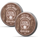 Viking Revolution Sandalwood Beard Balm - Βούτυρο με έλαιο Argan, Αποσκληρυντής για Άνδρες με έλαιο Jojoba - Beard Moisturizer για Άνδρες με κερί μέλισσας - Κερί για Άνδρες (2oz, 2 Pack)