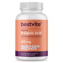 BESTVITE R-Lipoic Acid 100mg Stabilized with Bio-Enhanced® Na-RLA (120 Vegetarian Capsules) No Stearates - No Flow Agents - Vegan - Non-GMO - Gluten Free