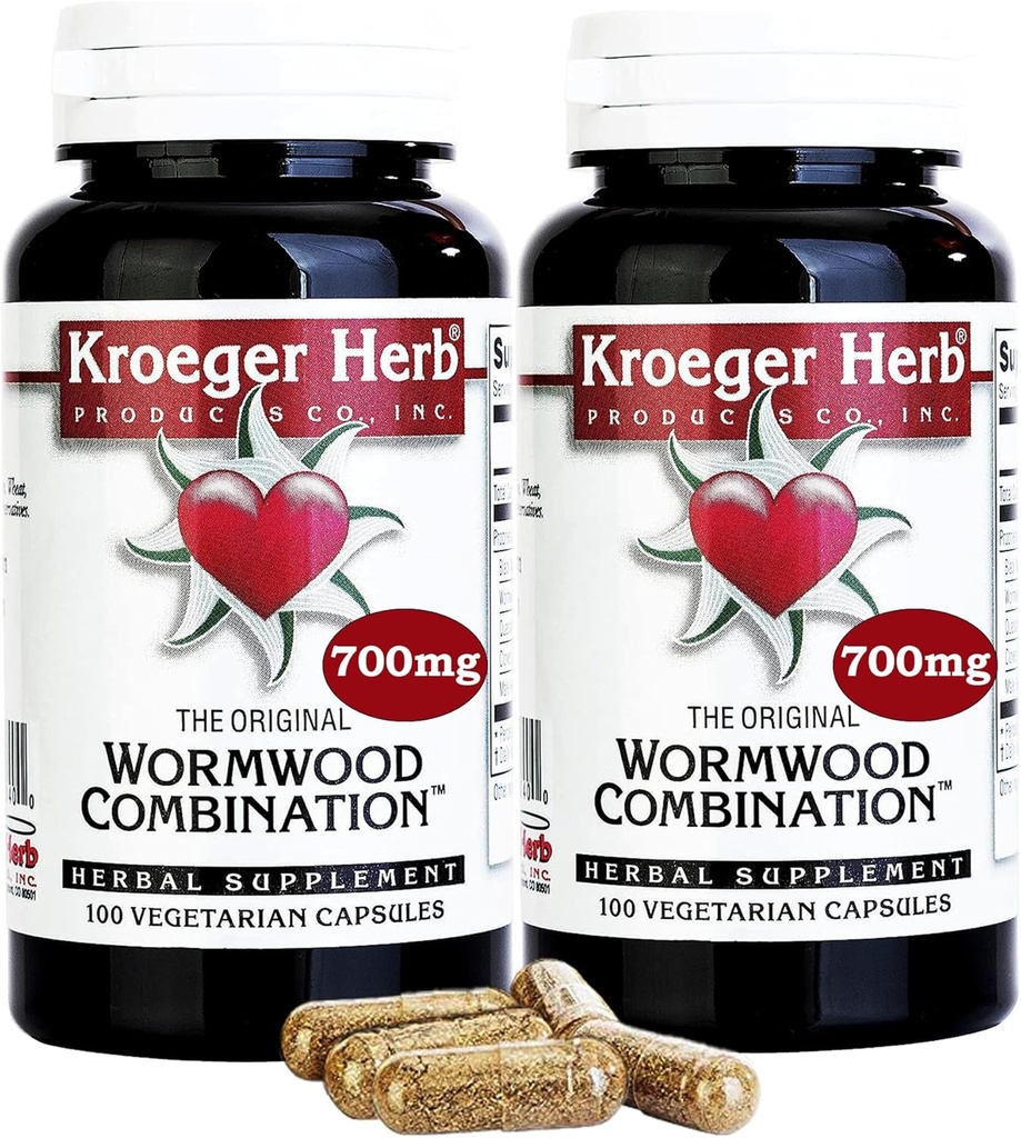 Kroeger Herb Wormwood Συνδυασμός χορτοφαγικών καψακίων, 100 Count - Συσκευασία των 2