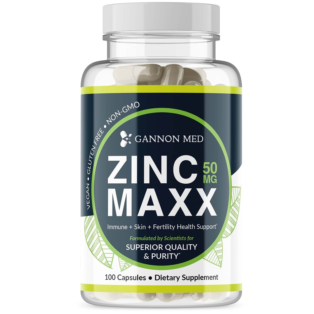 Zinc Maxx 100 κάψουλες, Zinc Gluconate ανοσοενισχυτικό ενισχυτή για την αναπαραγωγική υγεία, φροντίδα του δέρματος, & ανοσοενισχυτικό ενισχυτή - 3+ Μήνας προσφοράς 