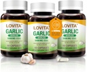 Lovita Odorless σκόρδο κάψουλες, 5000mg φρέσκο σκόρδο ισοδύναμο, 1,25% Allicin Extract, υποστηρίζει την καρδιά, την πίεση του αίματος, χοληστερόλη & ανοσοποιητικό σύστημα, μη-GMO, χωρίς γλουτένη, 180 Vegan κάψουλες