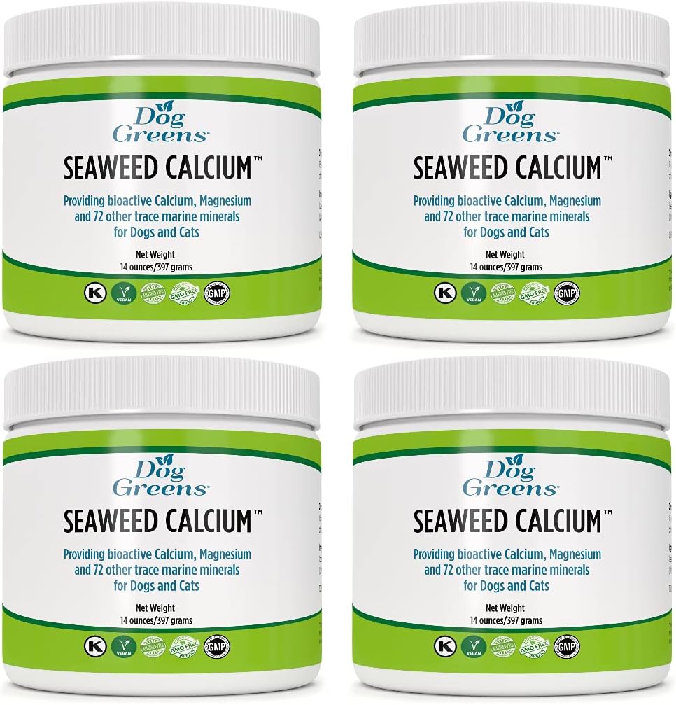 Seaweed Calcium Mineral Supplement for Dogs and Cats, 14 oz - Παλαιότερα το Καλύτερο Ασβέστιο της Φύσης, Higher Quality Than Bone Meal or Egg Shell Powder, Essential Calcium for Animals (4 Pack)