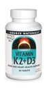 Source Naturals Vitamin K2 + D3 Bone & Heart Health Complex - 400 IU Vitamin D3 & 100 mcg Vitamin K2 (MK-7) with Calcium - 60 Tablets