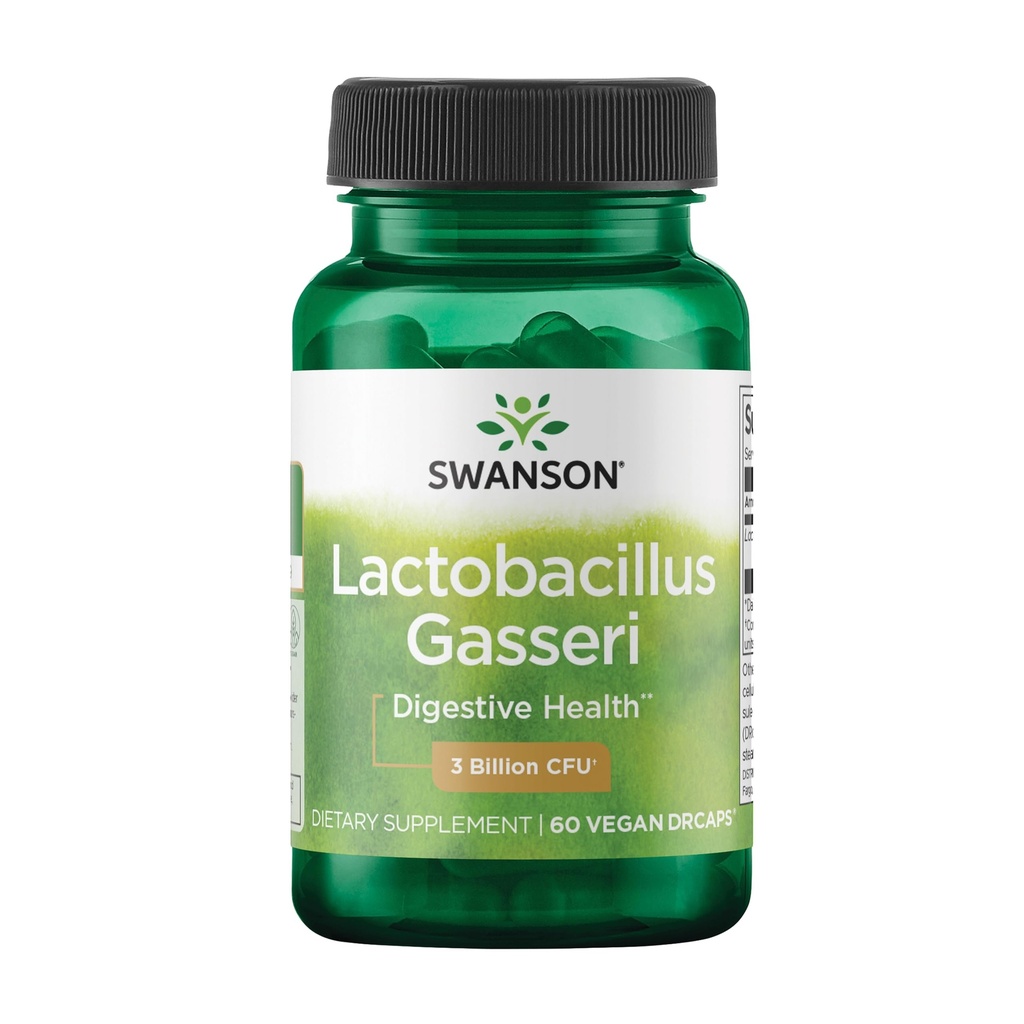 Swanson Lactobacillus Gasseri - Προβιοτικό συμπλήρωμα που υποστηρίζει την Digestive υγεία με 3 δισεκατομμύρια CFU - Σχεδιασμός-απαλλαγή κορεσμού & λιπώδης μεταβολισμός Υποστήριξη - (60 κάψουλες λαχανικά)