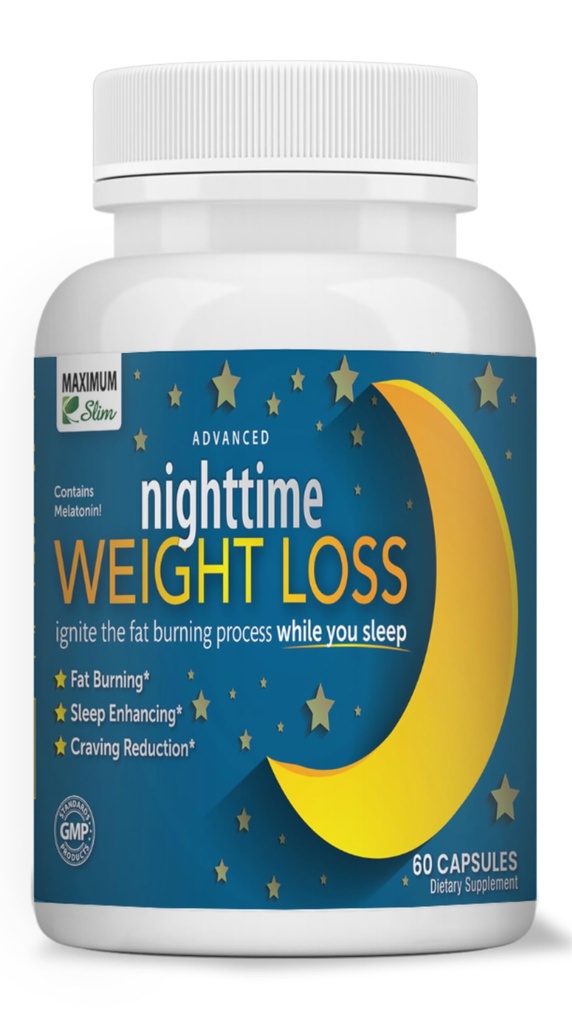 Maximum Slim Nighttime Weight Support – Απαλό λίπος καύση & βοήθεια ύπνου – Αφρικανική Mango, ρεσβερατρόλη & Πράσινο Τσάι – Μη ΓΤΟ, Vegan, 60 κάψουλες