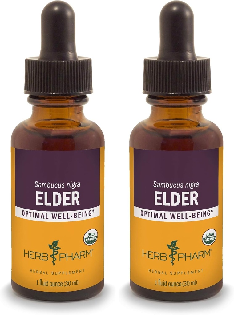 Βότανο Pharm Certified Organic Elder Liquid Extract - 1 ουγγιά (πακέτο του 2)