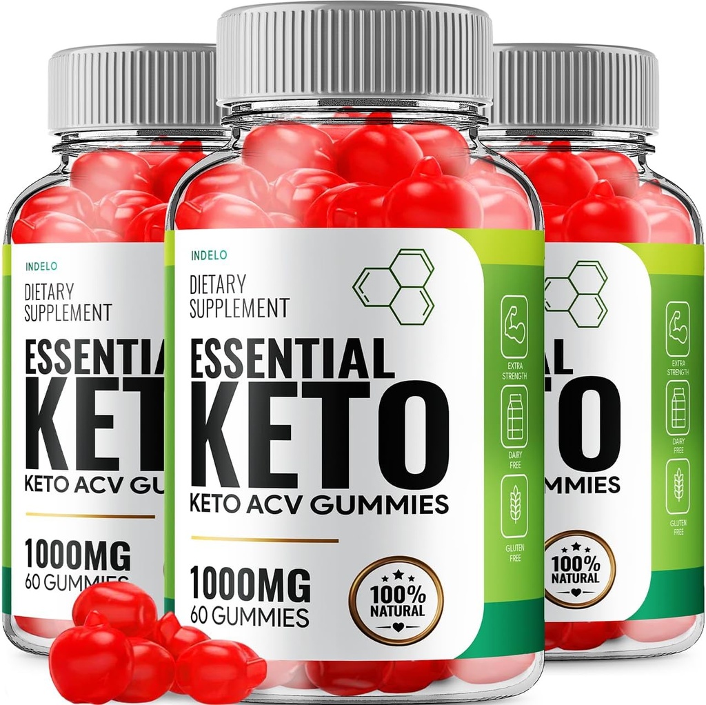 (3 Pack) Essential Keto ACV Gummies - Advanced Formula Essential Keto + ACV Weight Management Gummies Apple Cider Vinegar Keto Essential Dietary Supplement Κριτικές Βιταμίνη B12 B6 (180 Gummies)