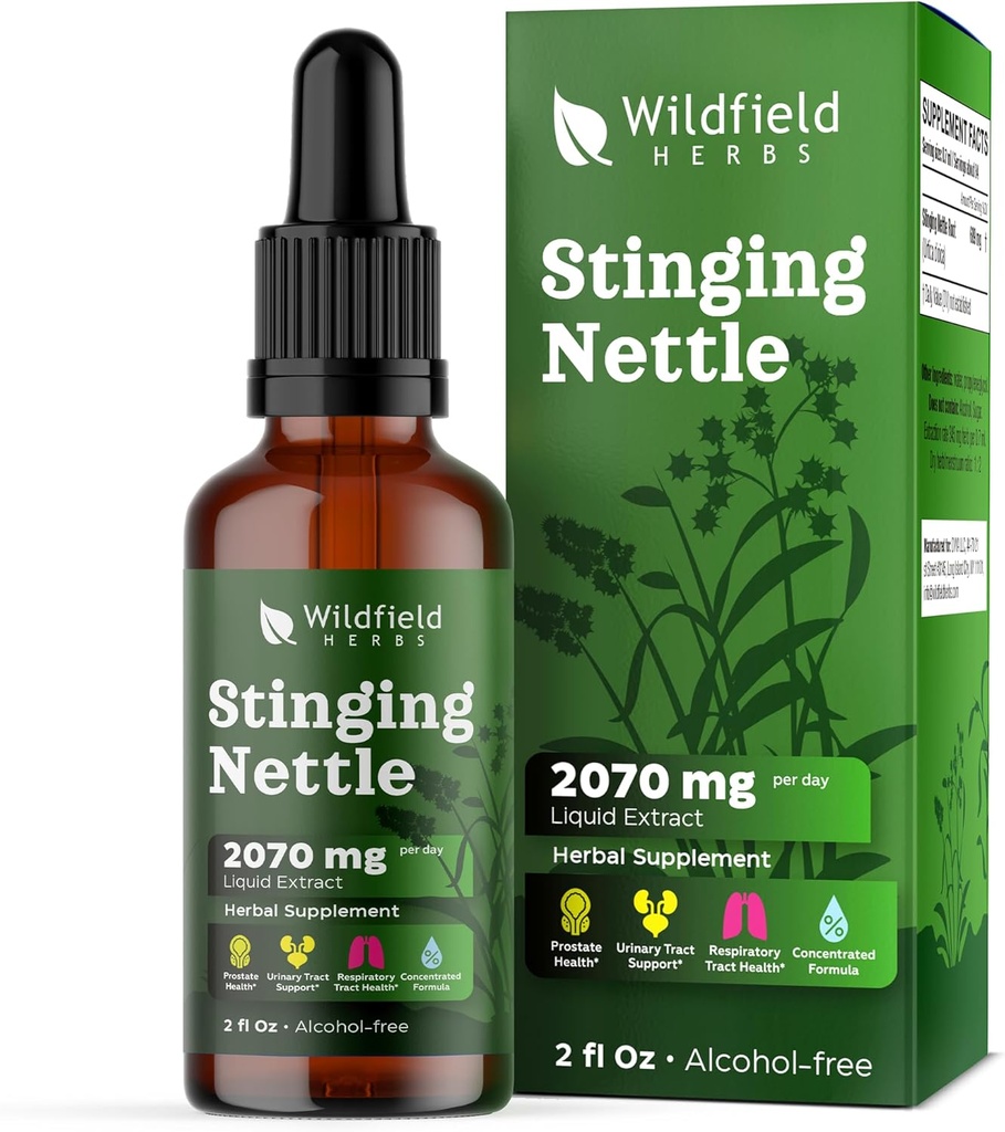 Stinging Nattle Root Extract Drops 2000mg (Urtica dioica L.) Βότανο συμπλήρωμα Απορροφά καλύτερα από κάψουλες, 1 μήνα προσφοράς, 84 σέρβις, Αλκοόλ-ελεύθερο Βάμμα - 2 Oz, πακέτο του 1